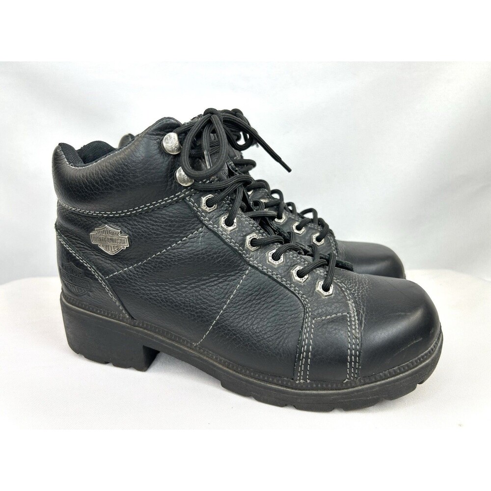 Harley Davidson Women's Size 9.5 Tyler Lace Chukka Boots Black Leather D84280